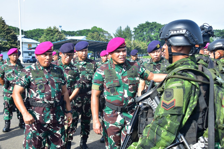 Pimpin Apel Satgas Pamtas Marinir, Kasal: Jaga Kehormatan, Berikan yang Terbaik Bagi Bangsa