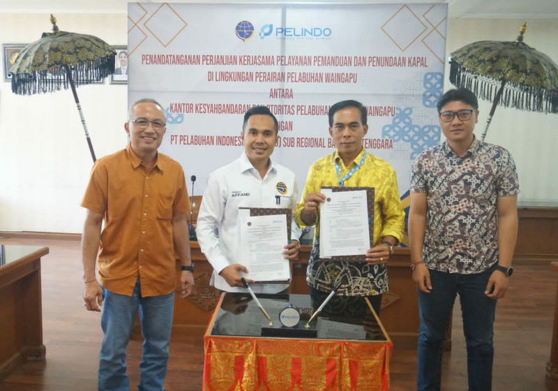 KSOP Waingapu-Pelindo Teken Kerja Sama Pelayanan Pemanduan dan Pelayanan Kapal